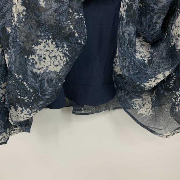 Joie Dress Blue Floral Baltic Print Sleeveless Mini Sheer Overlay - Picture 8 of 13